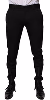 Black Wool Tapered Formal Dress Pants 1