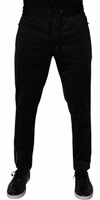 Black Polyester Men Jogger Sweatpants Pants 1