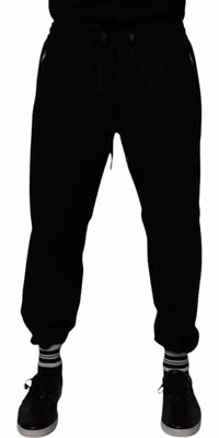 Black Cotton Men Jogger Sweatpants Pants