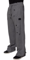 Gray Cotton RipStyle Straight Sweatpants Pants 2
