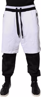 Black White Cotton Layered Sweatpants Pants 1