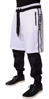 Black White Cotton Layered Sweatpants Pants 2