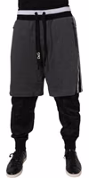 Black Gray Cotton Layered Men Sweatpants Pants 1