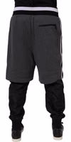 Black Gray Cotton Layered Men Sweatpants Pants 3