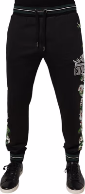 Black Floral King Men Jogger Sweatpants Pants