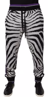 Black White Zebra Men Jogger Sweatpants Pants 1