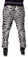 Black White Zebra Men Jogger Sweatpants Pants 3