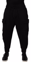 Black Cotton Men Cargo Jogger Sweatpants Pants 1