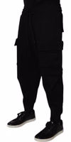 Black Cotton Men Cargo Jogger Sweatpants Pants 2