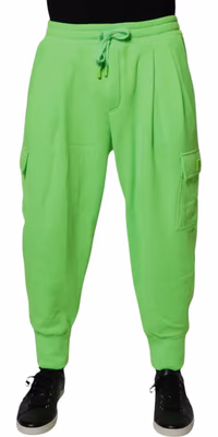 Neon Green Cargo Jogger Men Sweatpants Pants