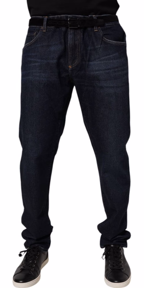 Dark Blue Cotton Stretch Skinny Denim Jeans