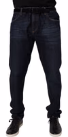 Dark Blue Cotton Stretch Skinny Denim Jeans 1