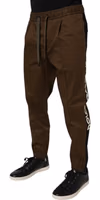 Brown Cotton Stretch Jogger Sweatpants Pants 2