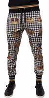 Multicolor Houndstooth Crown Men Sweatpants Pants 1