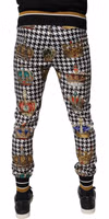 Multicolor Houndstooth Crown Men Sweatpants Pants 3