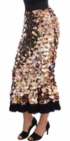 Gold Sequined Peplum High Waist Skirt 1