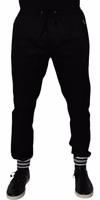Black Cotton Stretch Jogger Sweatpants Pants 1