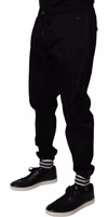 Black Cotton Stretch Jogger Sweatpants Pants 2