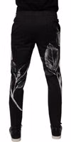 Black Cotton Floral Skinny Dress Pants 3