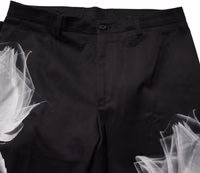 Black Cotton Floral Skinny Dress Pants 4