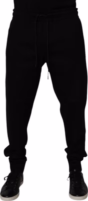 Black Cotton Blend Jogger Sweatpants Pants