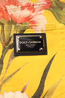 Yellow Floral Cargo Denim Men Bermuda Shorts 5