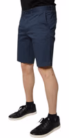 Blue Cotton Mid Waist Men Bermuda Shorts 2