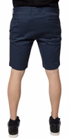 Blue Cotton Mid Waist Men Bermuda Shorts 3