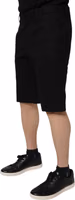 Black Cotton Stretch Mid Waist Bermuda Shorts 2