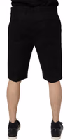 Black Cotton Stretch Mid Waist Bermuda Shorts 3