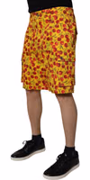 Yellow Cherry Print Cotton Men Bermuda Shorts 2