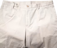 Beige Cotton Stretch Mid Waist Bermuda Shorts 4