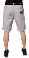 Light Gray Tattered Men Denim Bermuda Shorts 3
