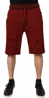 Bordeaux Cotton Bermuda Men Sweatshorts Shorts 1