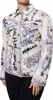 Light Blue Graffiti Button Down Denim Jacket 2