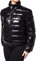 Black Logo Plaque Full Zip Puffer Jacket 2