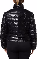 Black Logo Plaque Full Zip Puffer Jacket 3
