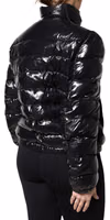 Black Logo Plaque Full Zip Puffer Jacket 4