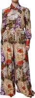 Multicolor Floral Wide Leg Jumpsuit Dress 1