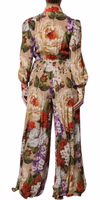 Multicolor Floral Wide Leg Jumpsuit Dress 3