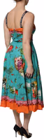 Multicolor Printed Silk Sleeveless Midi Dress 4