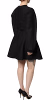Black Cotton Long Sleeves A-line Mini Dress 4