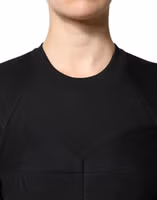 Black Cotton Long Sleeves A-line Mini Dress 5