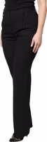 Black Wool High Waist Boot Cut Dress Pants 2