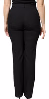Black Wool High Waist Boot Cut Dress Pants 3
