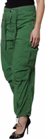 Green Cotton High Waist Cargo Pants 2