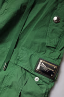 Green Cotton High Waist Cargo Pants 5