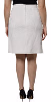 White High Waist Knee Length Pencil Skirt 3