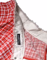 Red White High Waist A-line Above Knee Skirt 5