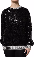 Black DG Queen Sequin Pullover Sweater 1